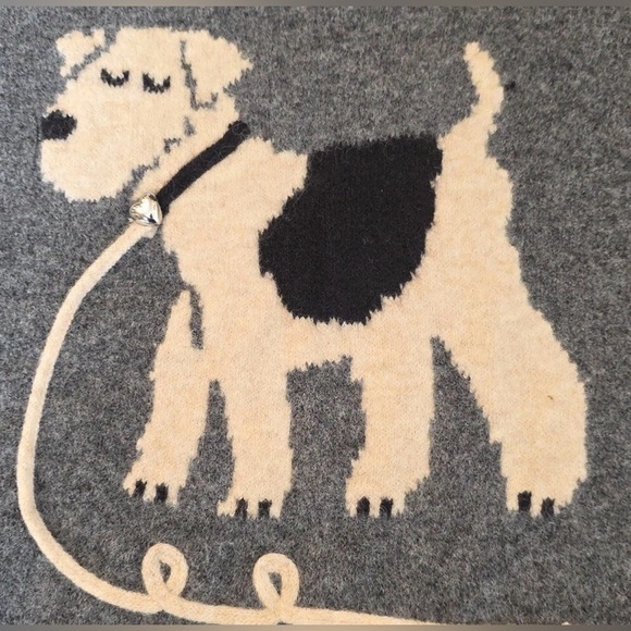 NWT Anthropologie Calligraphie Crew Neck Sweater with Dog Icon Sz XL - Picture 2 of 15